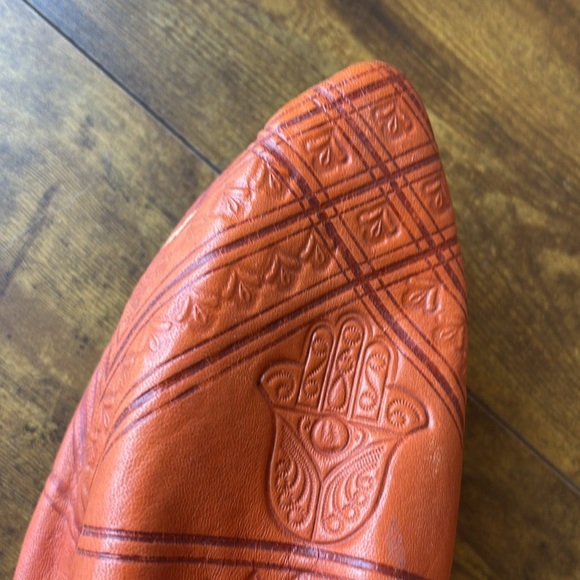 Handcrafted Leather slides clogs Shoes - Orange 41 - Picture 6 of 6